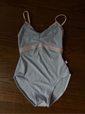 SKY BLUE LEOTARD WITH LACE DETAILING